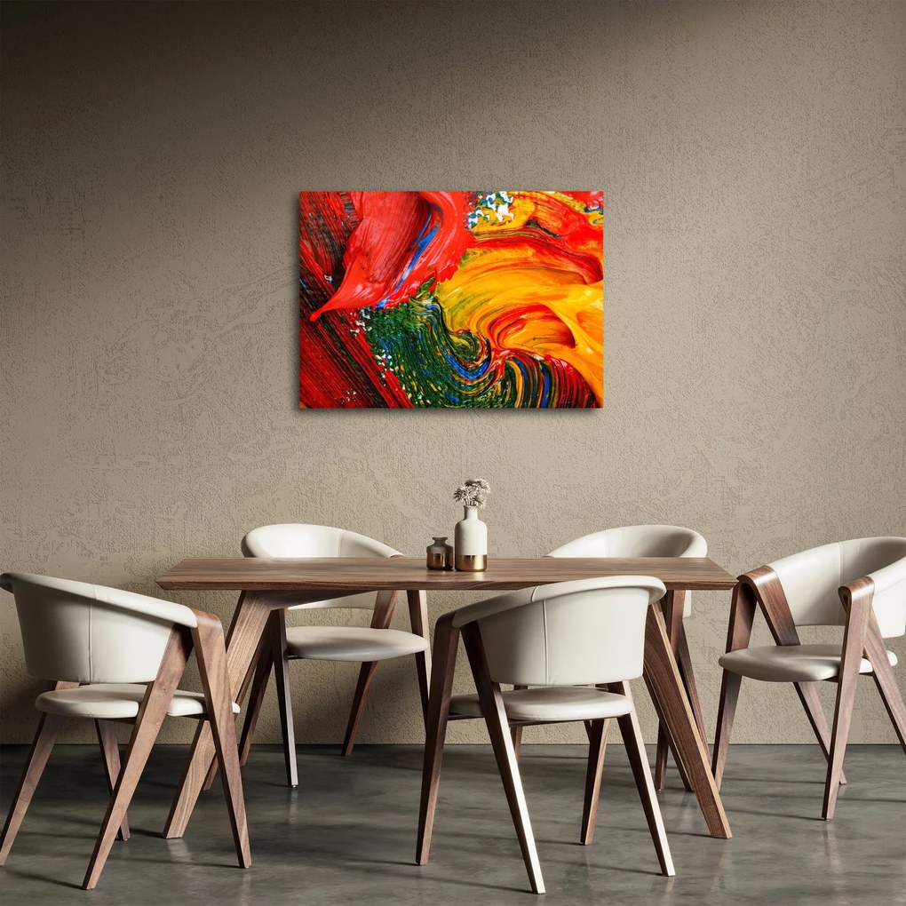 Obraz - Modrenie abstrakcie štetcom (70x50 cm)
