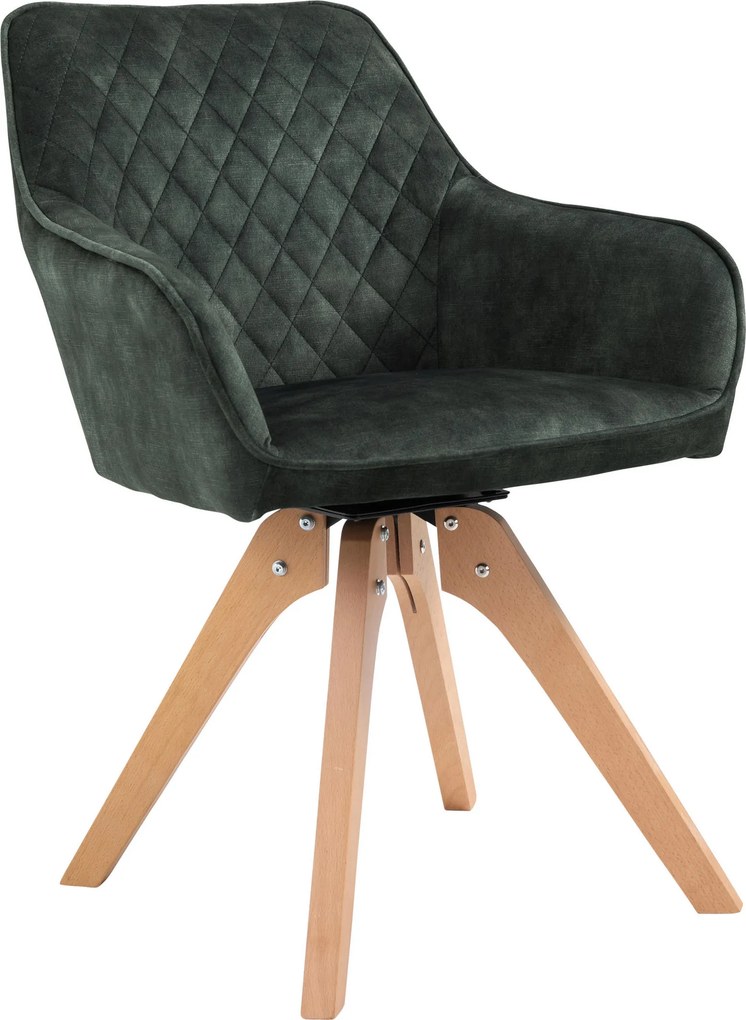 XXXLutz STOLIČKA S PODRÚČKAMI, zamat, tmavozelená MID.YOU - Stoličky - 001769016305