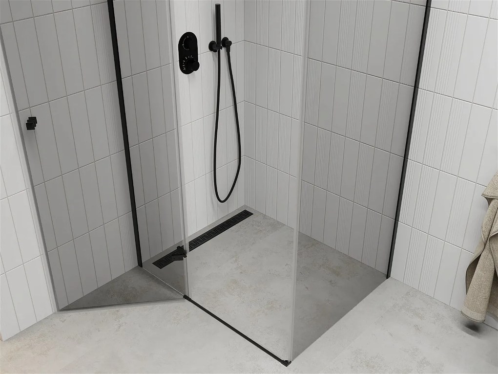 Mexen ROMA sprchovací kút 100x80cm, 6mm sklo, čierny profil-číre sklo, 854-100-080-70-00