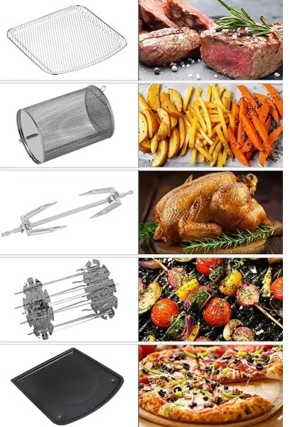 TESLA Electronics AirCook & Grill - Inteligentná horkovzdušná fritéza 12 l 1800W