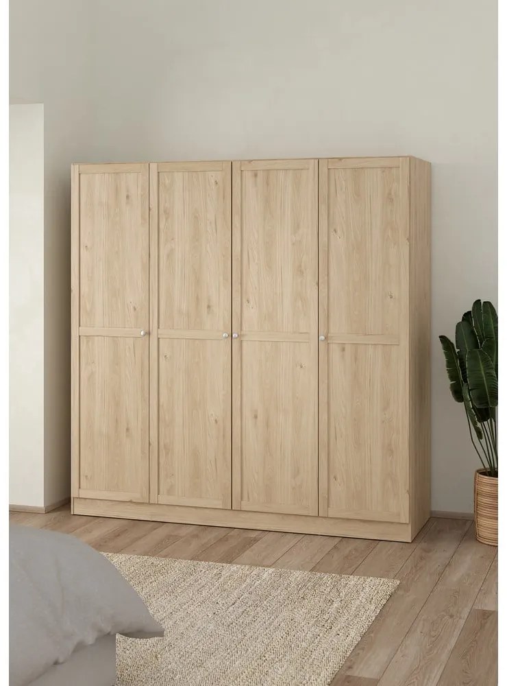 Šatníková skriňa v dekore duba v prírodnej farbe 195,5x200 cm Billund – Tvilum