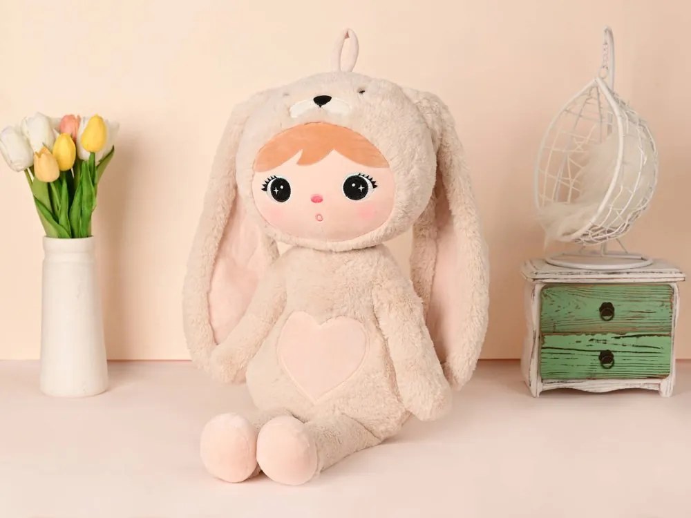 Mojkáčik - Bábika zajčik béžová XL 70 cm