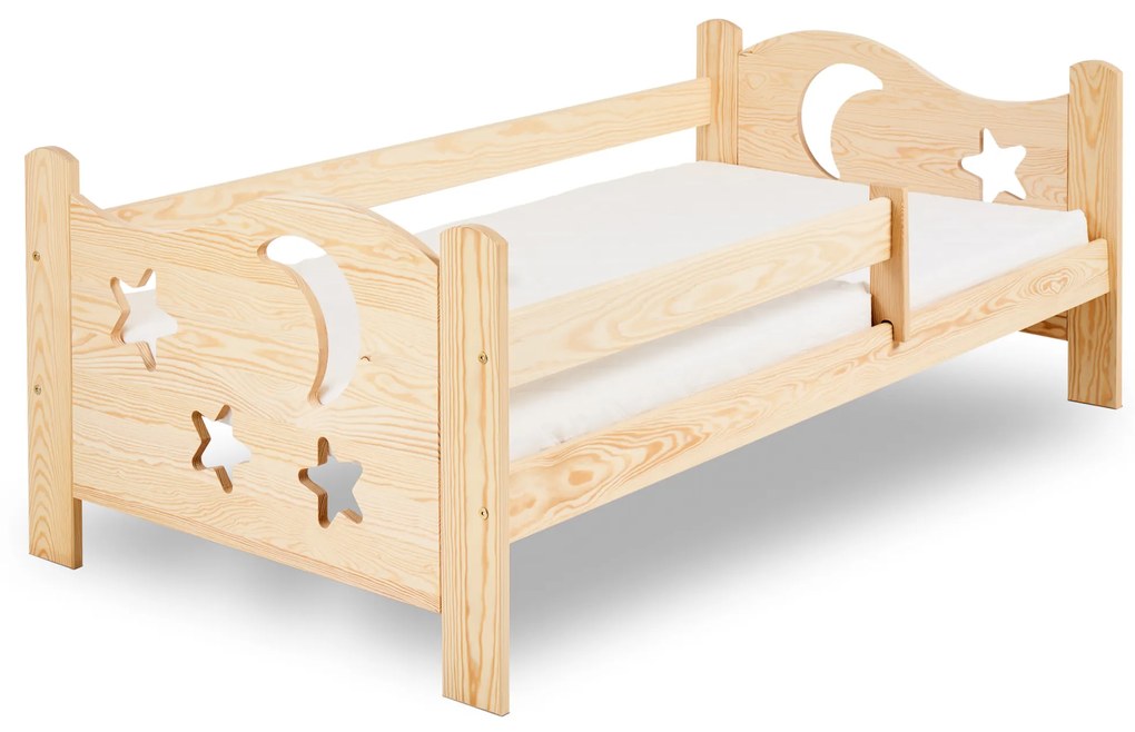 Detská posteľ MOON 80 x 160 cm, borovica Rošt: S lamelovým roštom, Matrac: Matrac COMFY HR 10 cm