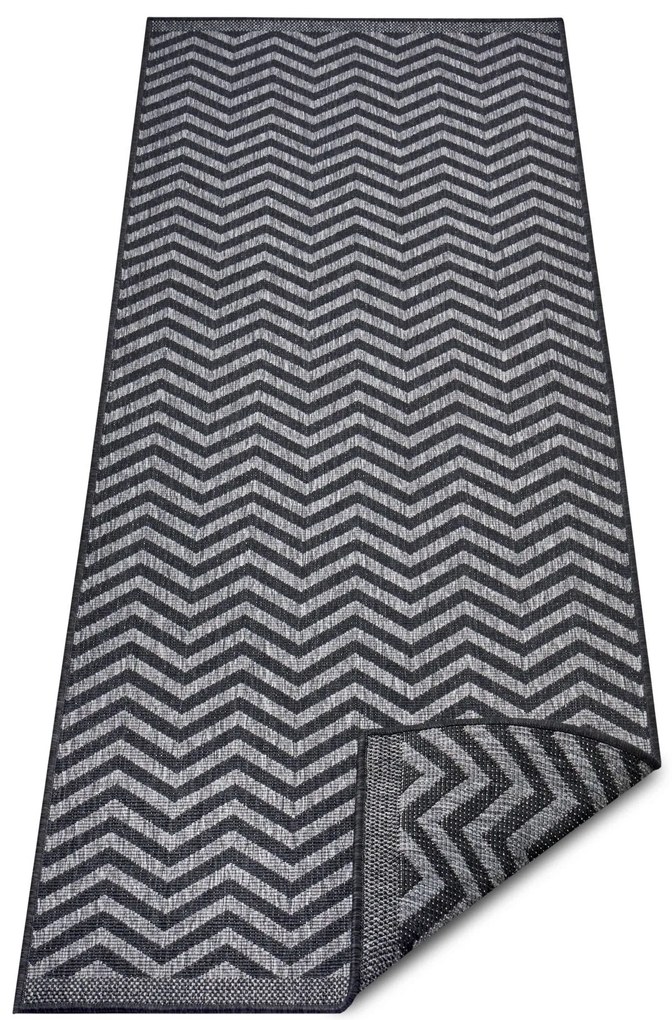 NORTHRUGS - Hanse Home koberce Kusový koberec Twin Supreme 105472 Palma Night Silver – na von aj na doma - 80x150 cm