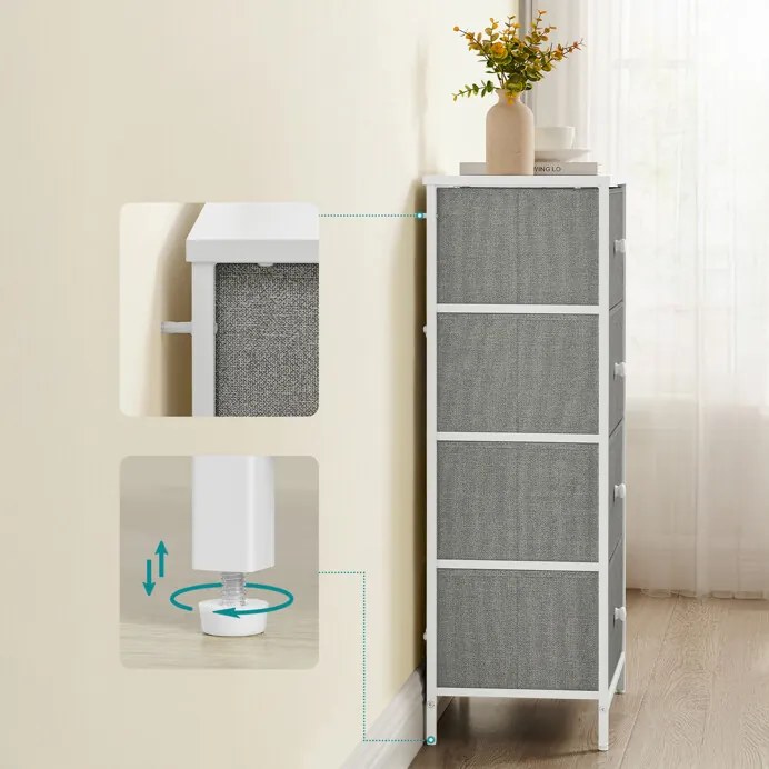 Autronic BONTEC Komoda 45x30x92cm, mdf, sivá, AUK-E1031 GREY Farba: Šedá