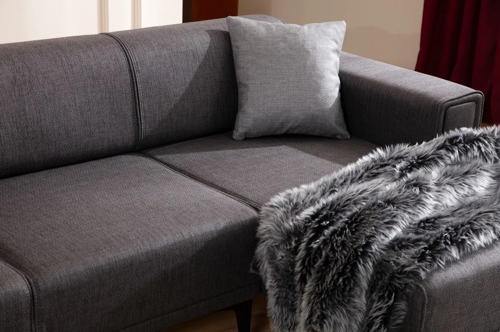 Rohová sedacia súprava Horizon 250 cm tmavosivá pravá