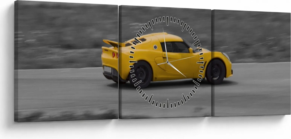 Obraz - Rýchle auto (s hodinami) (90x30 cm)