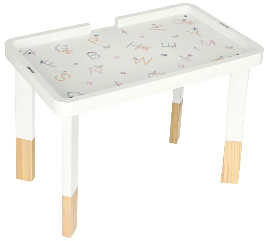 KIK LULILO LUDO Montessori manipulačný stolík 2v1, drevený, ružový