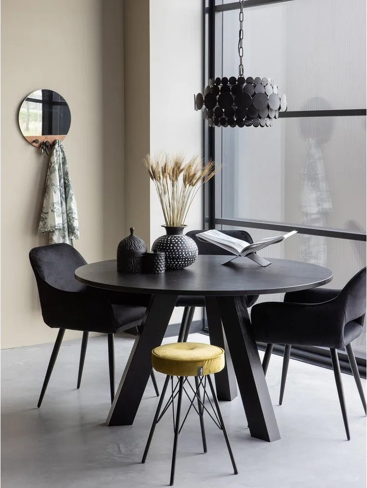 Čierne čalúnené jedálenské kreslá v súprave s podrúčkami 2 ks Jelle – WOOOD