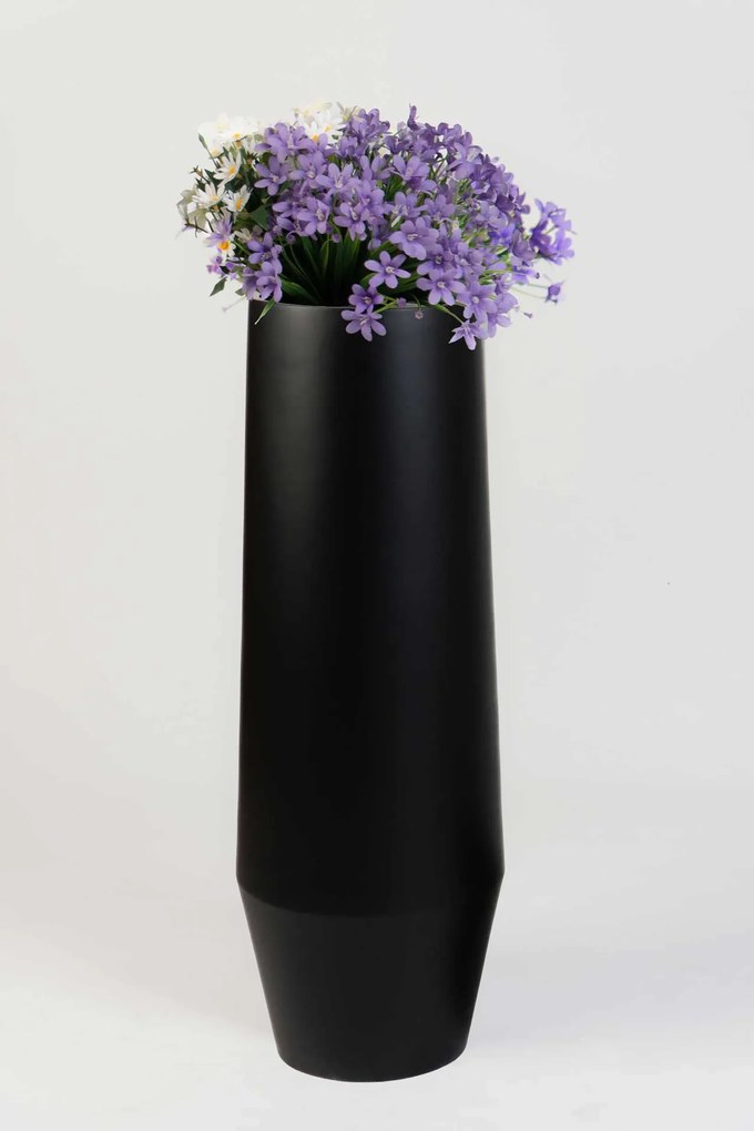 Dizajnový kvetináč BERBELO, sklolaminát, výška 80 cm, čierny mat