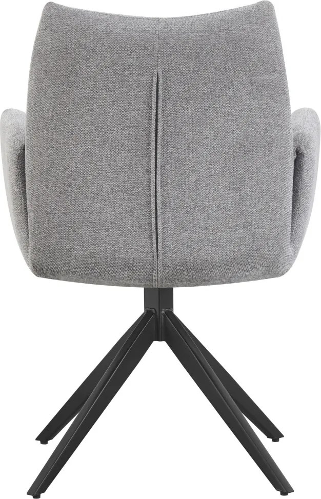 Otočná jedálenská stolička s podrúčkami Kassandra, holubia šedá tkanina