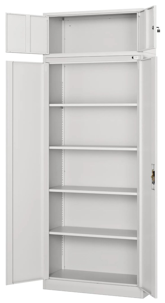 Nadstavec na kancelársku skriňu EWA, 900 x 380 x 400 mm, šedá