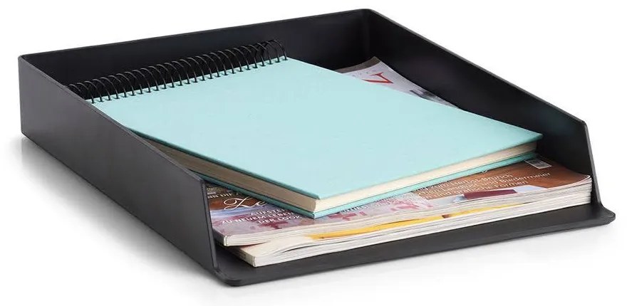 Zeller Present Plastový organizér na dokumenty, stohovateľný, UNTENSIL, čierny