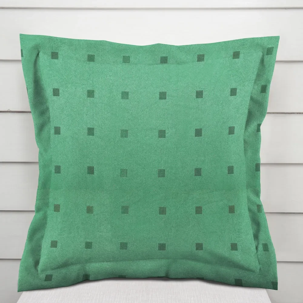 Biante Dekoračná obliečka na vankúš s lemom PM-022 Štvorčeky na zelenom 30 x 50 cm