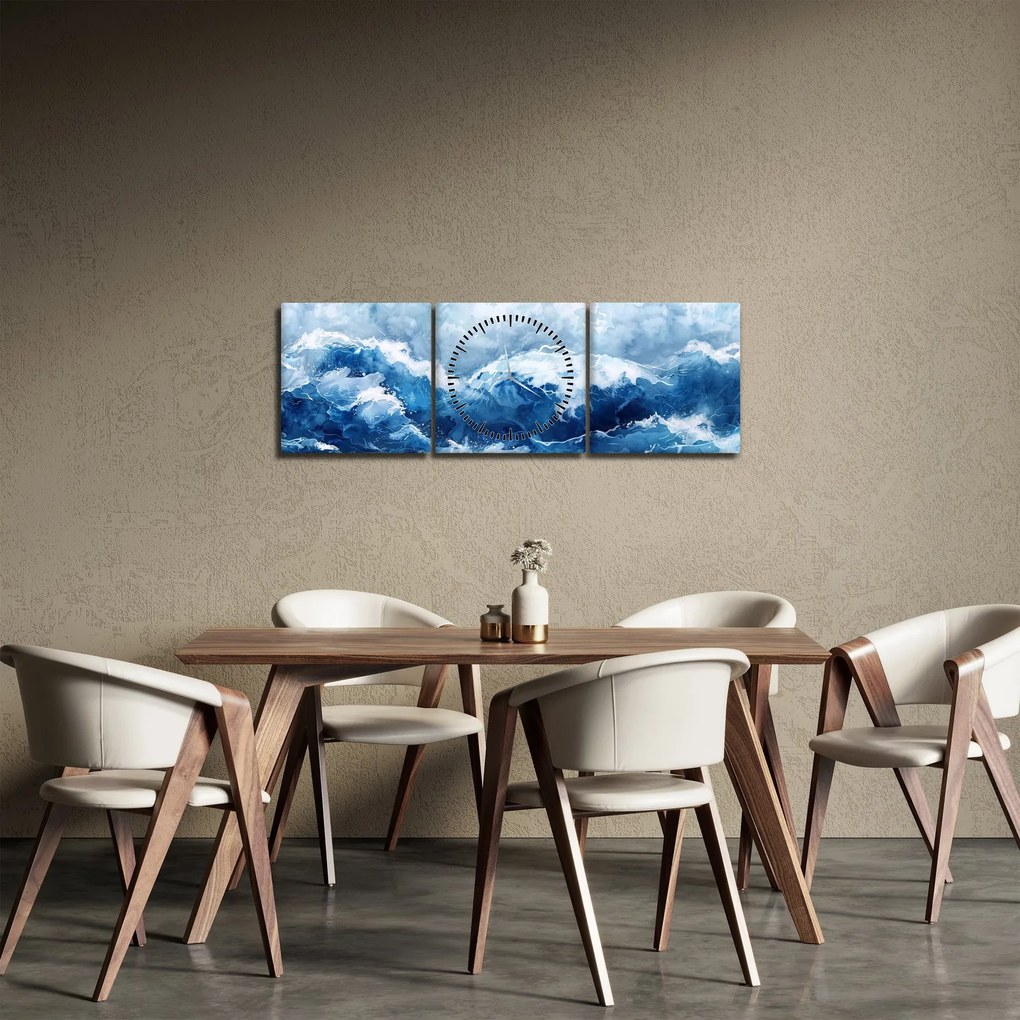 Obraz - Ilustrácia mora (s hodinami) (90x30 cm)