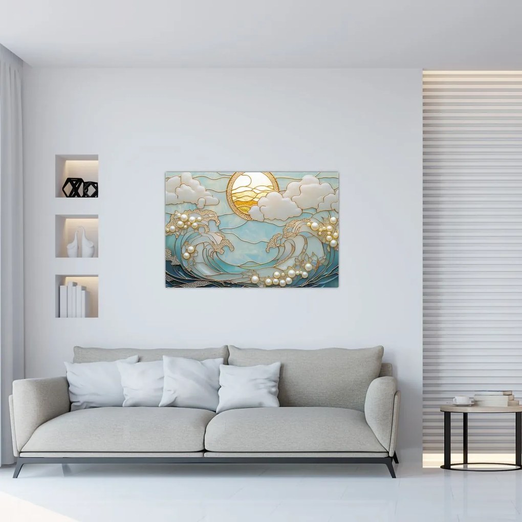 Obraz - 3D perly v oceáne (90x60 cm)