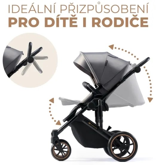 KINDERKRAFT - Kombinovaný kočík 2v1 PRIME 2 šedá