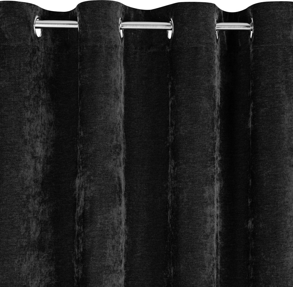 ZÁVES NA KRÚŽKOCH VANI 140X250 CM ČIERNA