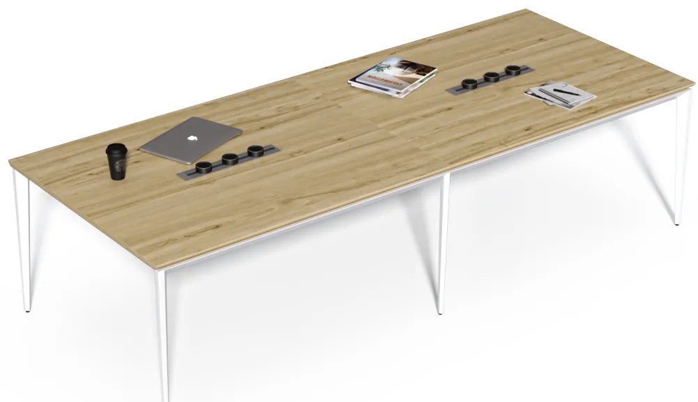 Konferenčný stôl Houseland Profit Meet 02 so 6 zásuvkami 300 cm dub prírodný
