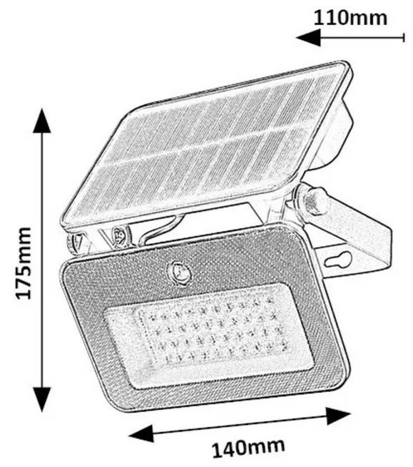 Rabalux 77159 vonkajšie nástenné solárne funkčné LED svietidlo Tarcal, 6W, IP65