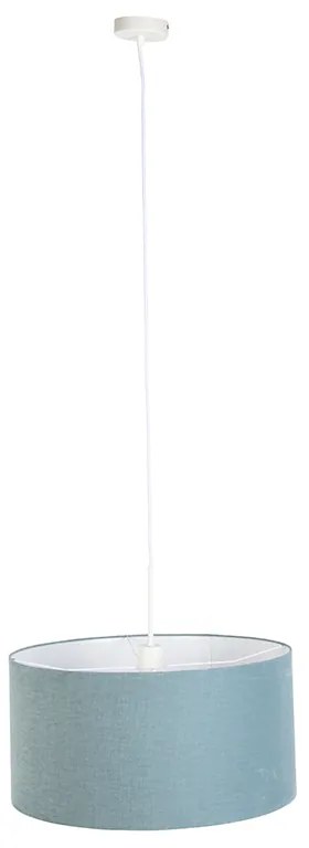 Závesné svietidlo biele s modrým tienidlom 50 cm - Combi 1