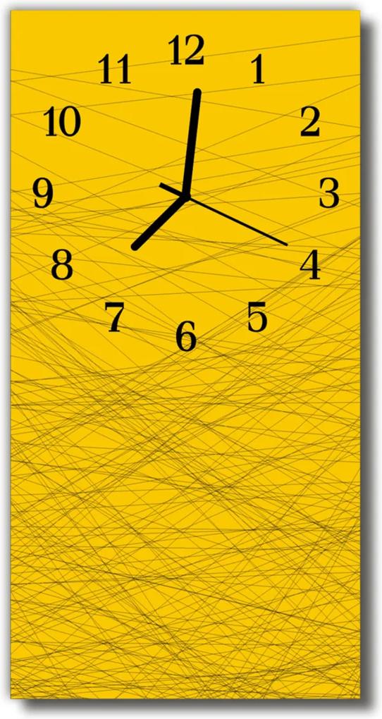 Sklenené hodiny vertikálne  Umelo žltej čiary