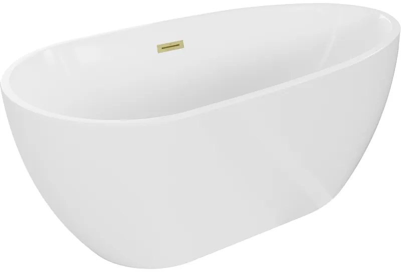 Mexen Eos, voľne stojaca vaňa 170 x 75 cm, biela, zlatý matný prepad, 52471707500-55