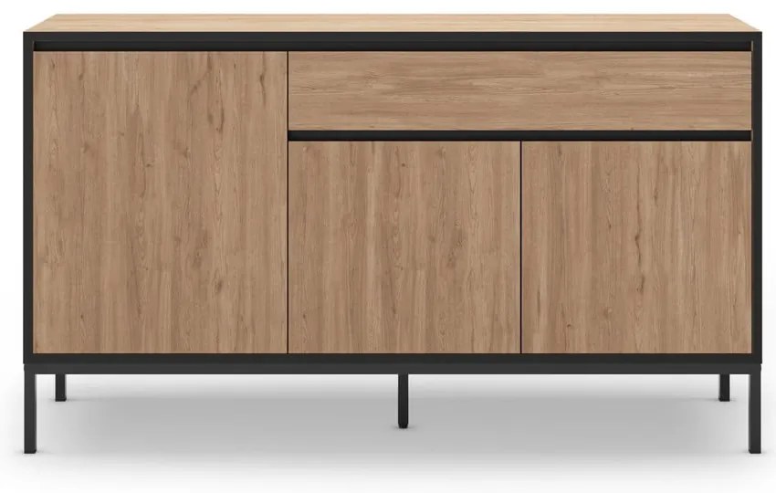 Nízka komoda v dekore duba v prírodnej farbe 140x80 cm Lorenza – Marckeric