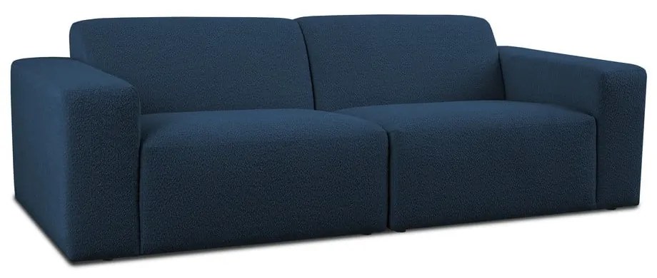 Tmavomodrá pohovka z textílie buklé 228 cm Roxy – Scandic