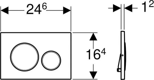 Geberit 115.889.SN.1 - Splachovacie tlačidlo Sigma20 24,6x16,4 cm nerezová oceľ