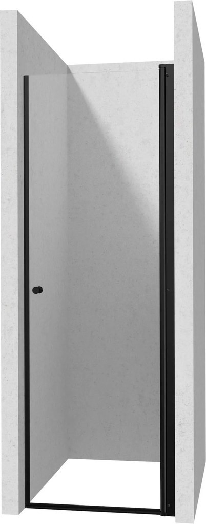 Deante Kerria Plus, 1-krídlové sprchové dvere 70x200 cm, 6mm číre sklo, čierny profil, DEA-KTSWN47P
