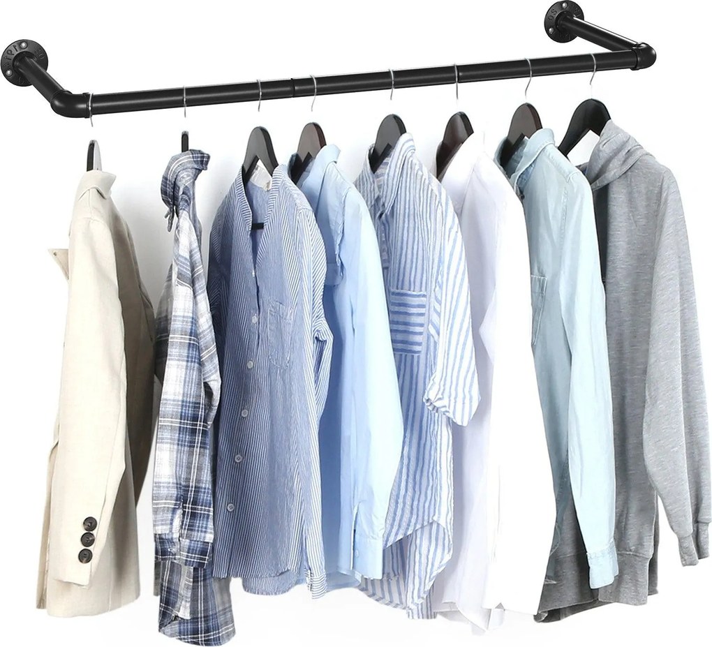 Nástenné vešiaky na šaty, sada 2 ks, čierne