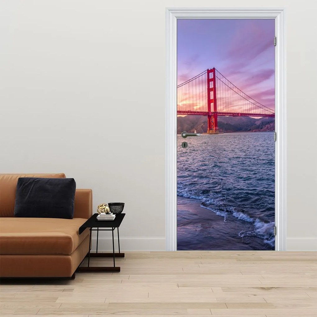 Fototapeta na dvere - Most so západom slnka (95x205cm)