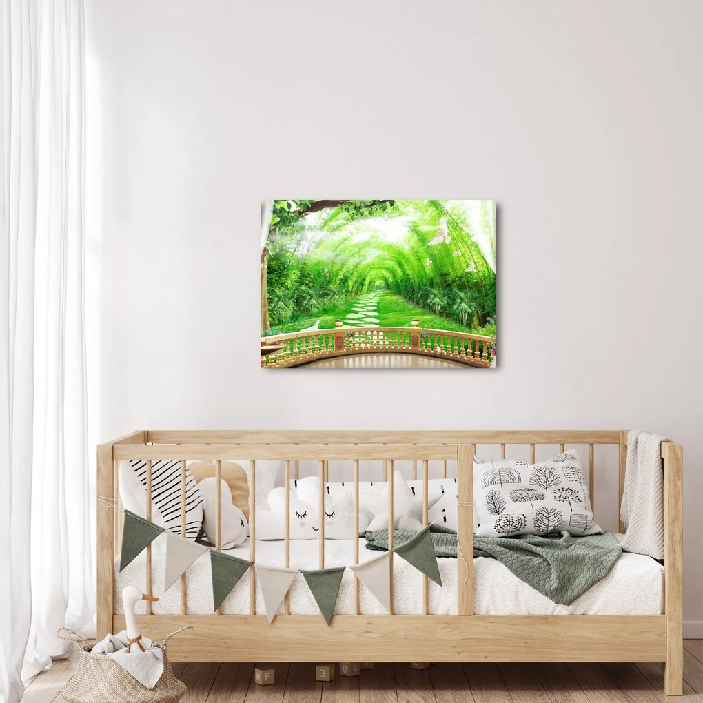 Obraz - Výhľad na tropickú záhradu (70x50 cm)