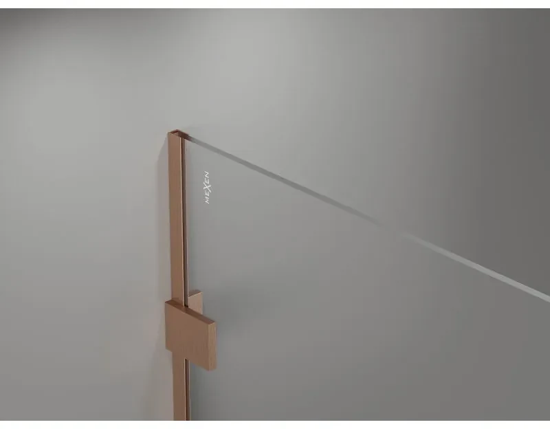 Mexen Lunar sprchová stena pravá 90 x 200 cm, 8mm číre sklo, medená matná, 830-090-000-65-00-P