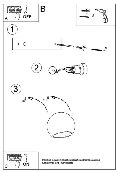 Nástenné svietidlo GLOBE 1xE27/60W/230V biela