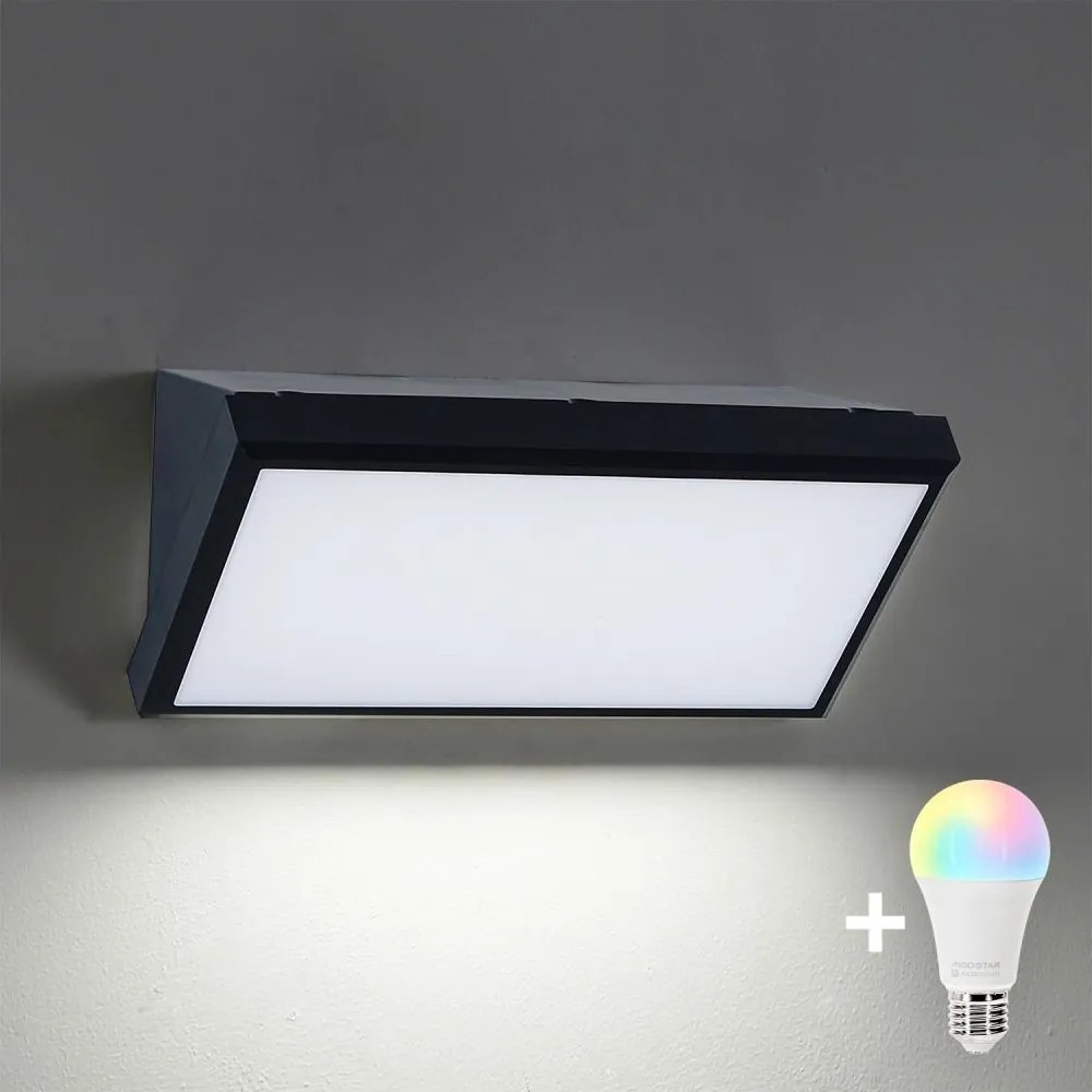 Brilagi - LED RGBW vonkajšie nástenné svietidlo TRIANGLE 1xE27/9W/230V čierna IP65