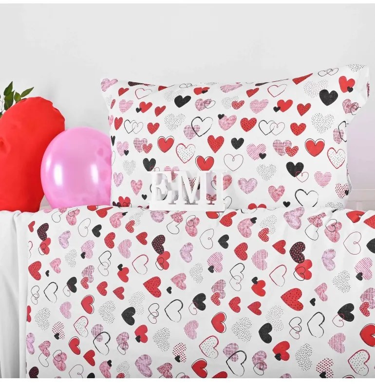 Obliečky detské bavlnené Srdiečka EMI, Detský set 90x130 + 45x65