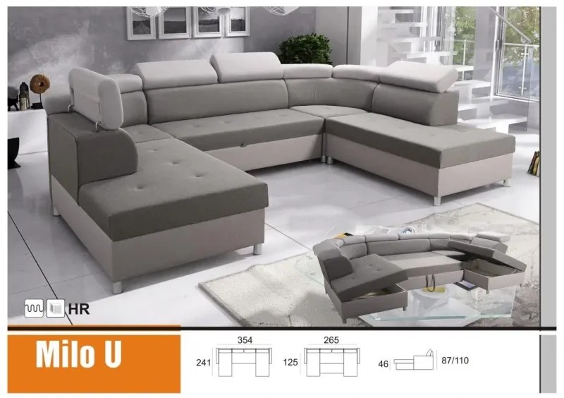 Sedacia súprava Milo U UNI, sivá (gobi 13/16)