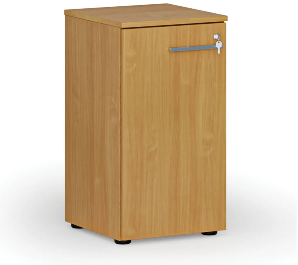 Nízka kancelárska skriňa s dverami PRIMO WOOD, 400 x 420 x 740 mm, buk