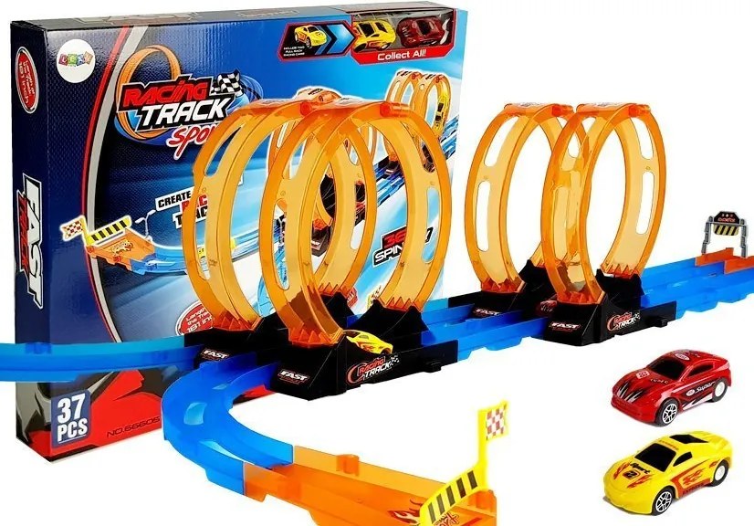 LEAN Toys Trať pre autíčka so slučkami