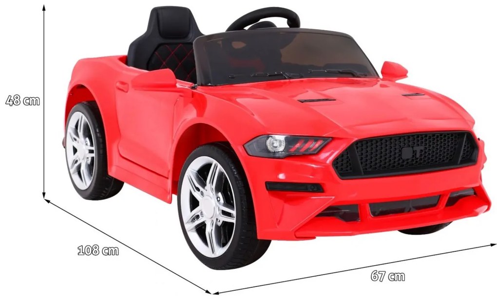 RAMIZ ELEKTRICKÉ AUTÍČKO MUSTANG GT - ČERVENÉ - 2x30W - 2x6V/4,5Ah - 2023