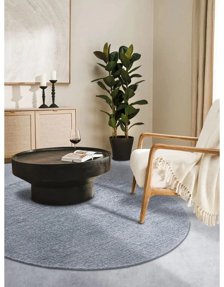 Sivý ručne tkaný vlnený okrúhly koberec ø 160 cm Francois – Villeroy&amp;Boch