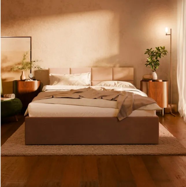 Manželská posteľ BORGO Velvet 180×200 cm tmavomodrá