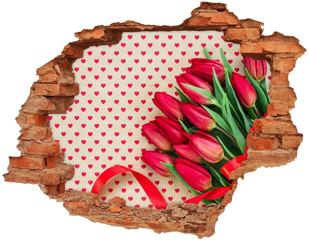 Nálepka fototapeta 3D výhľad Tulipány srdce nd-c-104956051