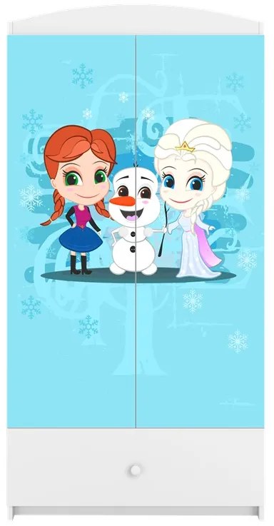Detská šatníková skriňa BABYDREAMS Ľadové kráľovstvo biela