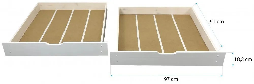 MG Detská posteľ domček Martin s úložným priestorom 90x200