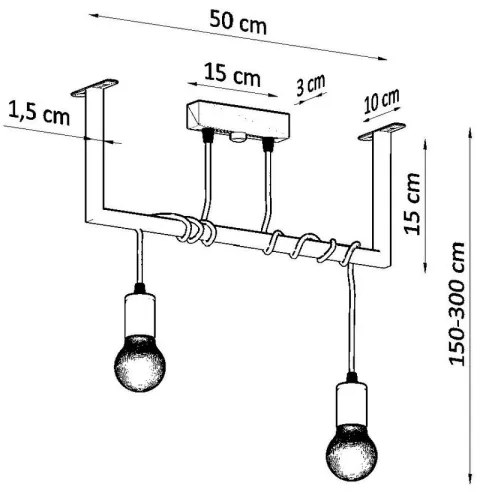 Luster na lanku SALAMANCA 2xE27/60W/230V
