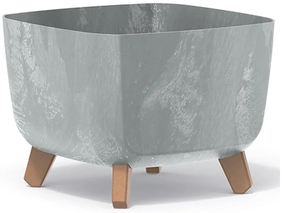 Plastový kvetináč na nožičkách DGQL300E 29 cm - sivý betón