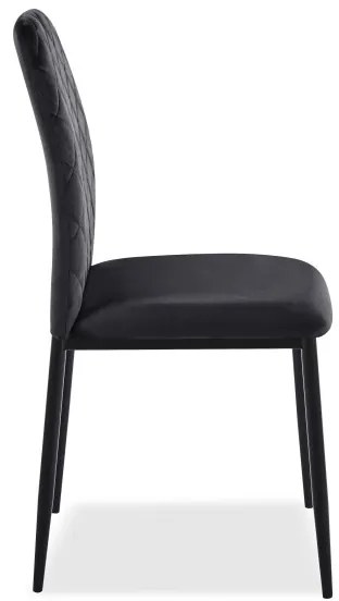 Jedálenská stolička MAVERIK zamatová, čierna